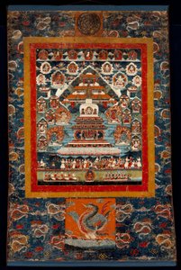Thangka til minde om Bhimaratha-ritualet, 1850-75 (mineralske pigmenter på bomuldsstof) af Tibetan School