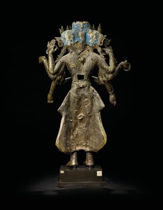 Ekadashalokeshvara-statuen af Tibetan School
