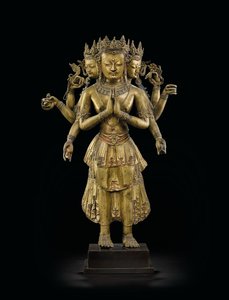 Ekadashalokeshvara-statuen af Tibetan School