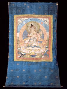 White Tara, fra Bhutan (tekstil) af Tibetan School