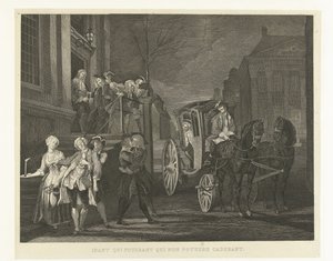De, der kunne gå, venstre til fods, dem, der ikke længere kunne falde Ibant qui poterant qui non potuere cadebant (titel på objekt) Nelri til Cornelis Troost (serietitel) af Tieleman Cato Bruining