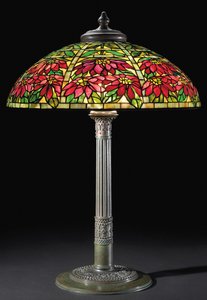 Julestjerne bordlampe, ca. 1910 (blyeret glas og bronze)