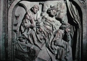 Graven af Henri II (973-1024) og hans kone Kunigunde, detalje af kejseren opereret af St. Benedikt