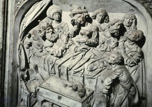 Grav af Henri II 973-1024 og hans kone Kunigunde, detalje af kejserens død, 1499-1513 sten