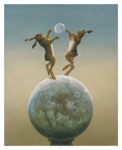 Devon Moon. (Akvarel og gouache på papir)