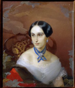 Portræt af Natalia Pushkina Lanskaya (Natalia Nikolayevna Gontcharova af Timofei Andreyevich Neff