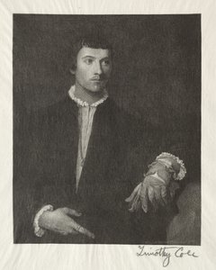 Old Italian Masters: The Man with the Gloves, 1887. af Timothy Cole