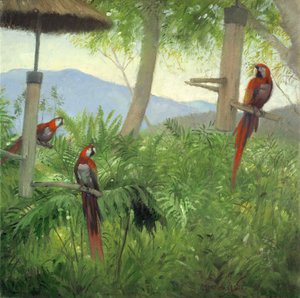 Mountain Birds, 2001 (olie på lærred) af Timothy Easton