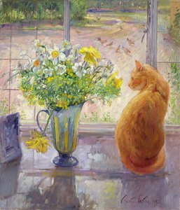 Stribet kande med forårsblomster, 1992