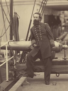 [Admiral David Dixon Porter på dækket af sit flagskib "Malver" efter sejren ved Ft. Fisher, North Carolina].