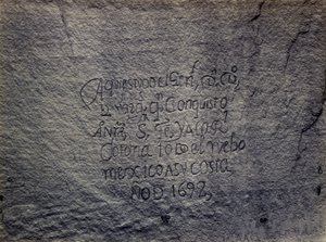 Historisk spansk optegnelse over erobringen, sydsiden af Inscription Rock, New Mexico af Timothy H. O