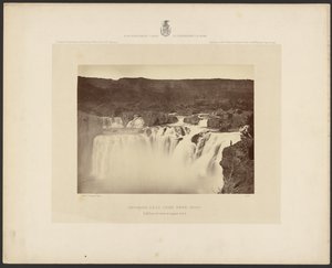 Shoshone Falls, Snake River, Idaho, fuld sideudsigt på øverste niveau af Timothy H. OSullivan