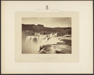 Shoshone Falls, Snake River, Idaho, udsigt over toppen af vandfaldet af Timothy H. OSullivan
