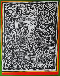 Spirit Genie, 2011, olie på træ af Timothy Nathan Joel