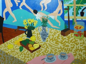 Te med Matisse, 2014, olie på lærred