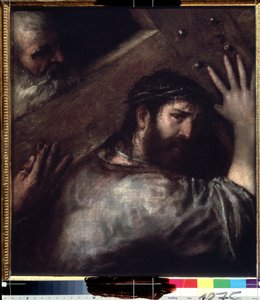 Kristus bærer korset (Le portement de croix) (Kristus bærer korset). Maleri af Titian eller Le Titian (Tiziano Vecellio eller Vecelli, eller Tiziano da Cador af Titian (c.1488 1576)