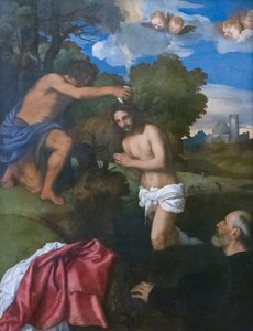 Kristi dåb, ca. 1512 (olie på træ) af Titian (c.1488 1576)