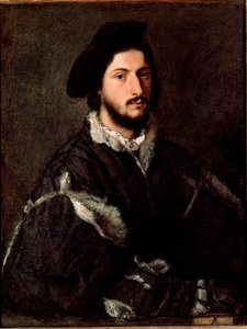 Portræt af Vincenzo Mosti maleri af Tiziano Vecellio kaldet Tizianen (ca. 1490-1576) af Tiziano Vecelli