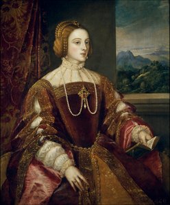 Portræt af impressen Isabella af Portugal (1503-1539) Maleri af Tiziano Vecellio kaldet Tizianen (1485-1576) 1548 Søn. 1,17x0,98 m Madrid, Pradomuseet af Tiziano Vecelli