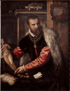 Portræt af antikvitetshandleren og samleren Jacopo Strada (Maleri af Tiziano Vecelli