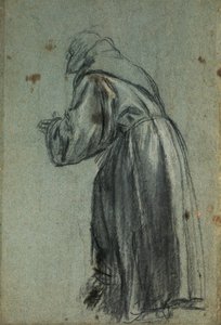 Studie til fremstilling af Sankt Frans (trækul) af Titian (c.1488 1576)