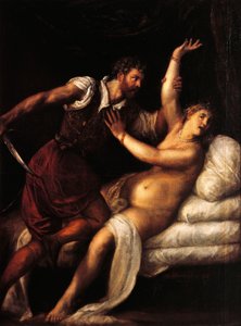 Tarquinius og Lucretia, af Titian (ca 1490-1576), olie på panel, 84x68 cm