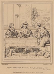 Jesus og de to disciple i Emmaus, Lukas af Tiziano Vecelli