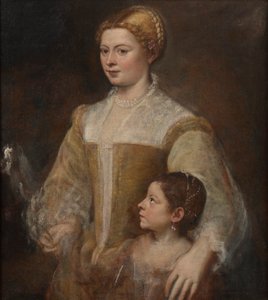 Portræt af en dame og hendes datter, ca. 1550. af Titian