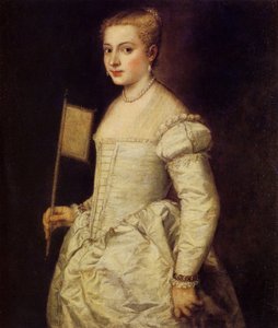 Portræt af en kvinde i hvidt, ca 1561. af Titian