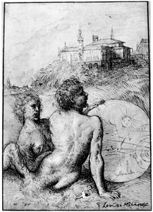 Landskab med Satyrer, c1512, 1937 af Tiziano Vecelli