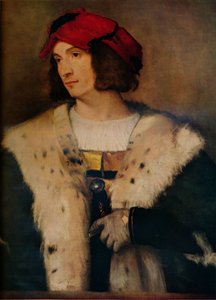 Mand i en rød kasket, c1510 af Tiziano Vecelli