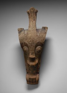 Husfacadeornament, der repræsenterer en sang, ca. 1875-1900 (træ) af Toba Batak Culture