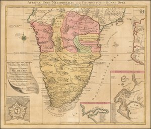 1778-kort over det sydlige Afrika af Tobias Conrad Lotter af Tobias Conrad Lotter