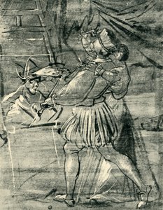 Kunstner med ung kvinde foran et staffeli, 1580, 1943.
