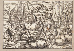 Gaius Lutatius besejrer Karthagos flåde af Tobias Stimmer
