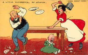 Home Sweet Home, A Difference of Opinion (chromolitho) af Tom Browne