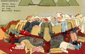 Hotel Full, Pa sover i billardrummet (chromolitho) af Tom Browne