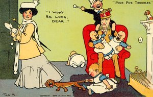 I Wont Be Long Dear (chromolitho) af Tom Browne