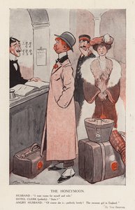 The Honeymoon (farvelitografi) af Tom Browne