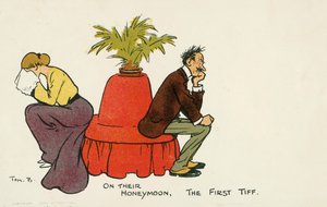 Den første tiff (farvelitografi) af Tom Browne