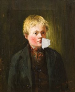 Portræt af en dreng (olie på lærred) af Tom McEwan