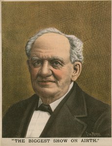 Portræt af P T Barnum, The Biggest Show on Airth af Tom Merry