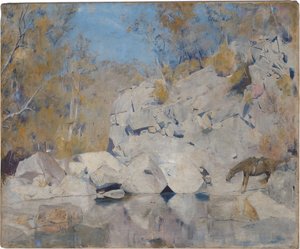 I et hjørne på Macintyre, 1895 af Tom Roberts