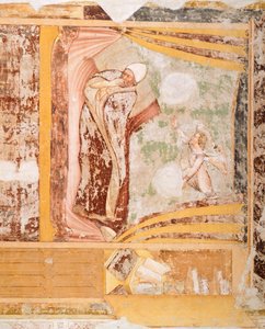 Pavens drøm, detalje fra Stories of St Ursula, af Tommaso da Modena (1326-1379), fresco, Santa Caterina-kirken, Treviso af Tomaso da (late 15th century) Modena
