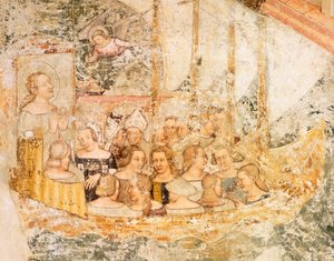 Sejler mod Rom, detaljer fra Stories of St Ursula, af Tommaso da Modena (1326-1379), fresco, detalje, Santa Caterina-kirken, Treviso af Tomaso da (late 15th century) Modena