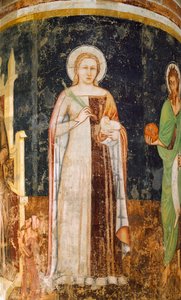 St Agnes af Tommaso da Modena (1326-1379), fresko, San Nicolo-kirken, Treviso