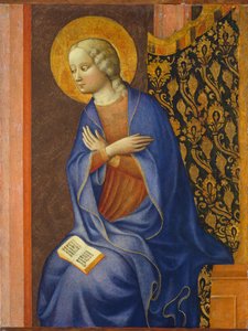 Jomfruen bebuder, ca. 1430 (tempera på panel) af Tommaso Masolino da Panicale