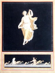 Kopi af et pompeiansk allegorisk maleri, et panoramisk tapetdesign, ca. 1790