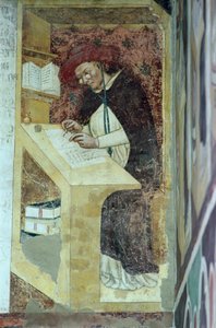 Hugues de Provence ved sit skrivebord, fra cyklussen af "fyrre berømte medlemmer af den dominikanske orden" i kapitelhuset 1342