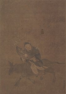 Daoist ridende horndyr. af Tong Renyi